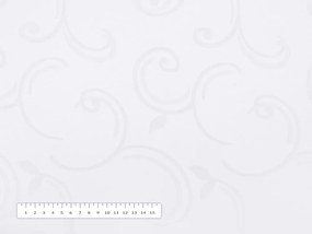 Biante Teflónový behúň na stôl TF-100 Biele ornamenty s lístkami 20x120 cm