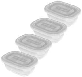 Plastové boxy do mrazničky, Rotho FREEZE, biela, sada 4 x 0,5l (16x11x6)