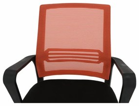 Kondela Kancelárska stolička, sieťovina oranžová/látka čierna, APOLO NEW