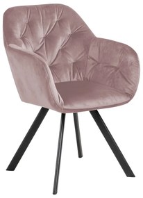 Svetloružové čalúnené jedálenské kreslo s podrúčkami Lola – Actona