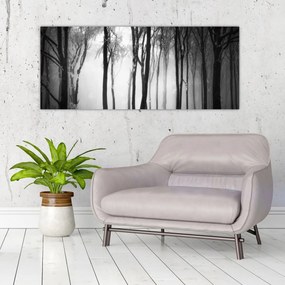 Obraz - Vlk v temnom lese (120x50 cm)