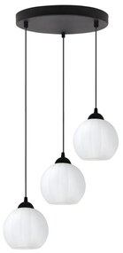 Závesné svietidlo Costa, 3x biele sklenené tienidlo, b, o