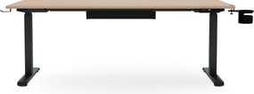 Elektrický stôl s reguláciou výšky ergonomický antracitový/dub sonoma,1600x800 mm: ARIA