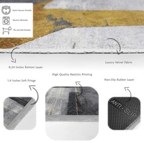 Žltý/tmavomodrý prateľný koberec 160x230 cm Unique – Mila Home