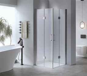 BPS-koupelny Štvorcový sprchovací kút ZES KZ1290B 90x90 chróm/transparent - bez vaničky