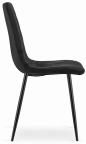 Jedálenská stolička TURIN zamat čierna (čierne nohy)