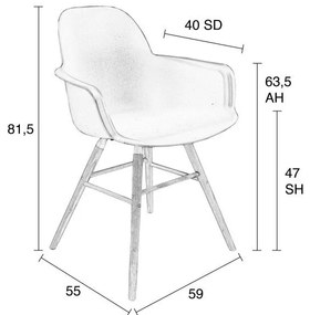 Béžové jedálenské stoličky v súprave 2 ks Albert – Zuiver