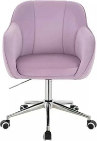 LuxuryForm DESIGN Stolička AVOLA VELUR na striebornej podstave s kolieskami - levanduľa