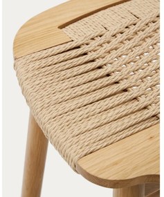 Barová stolička z dubového dreva v prírodnej farbe (výška sedadla 65 cm) Enit – Kave Home