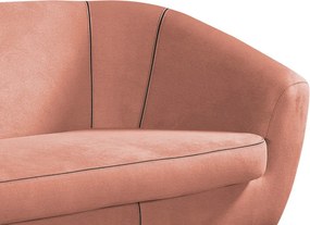 Trojmiestna pohovka Olivio, lososová zamatová tkanina