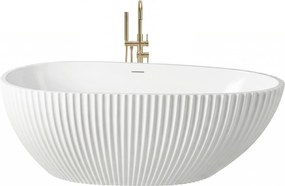 Rea Carmen, voľne stojaca vaňa 170x85 cm, biela, medený click-clack, KPL-W8506