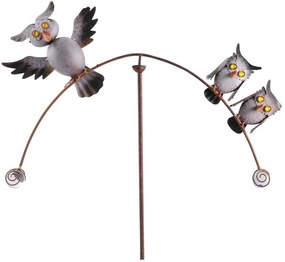 Exner GmbH Zapichovacia záhradná dekorácia Balance Owl, 138 cm, kov, viacfarebná