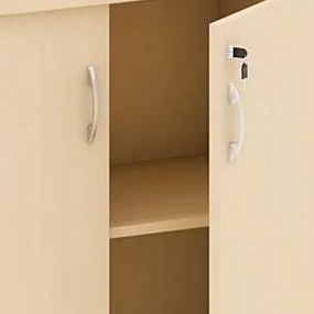 Skriňa policová 2-dverová MIRELLI, 800 x 400 x 1800 mm, breza