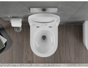 Mexen Rico, závesná WC misa 490x360x370 mm, Rimless Tornádo + WC sedadlo z duroplastu, biela lesklá, 30720200T