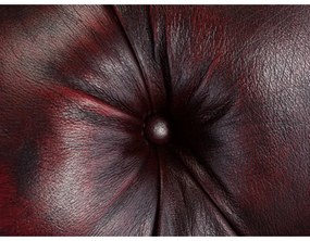 furniture-nabytek.cz - Masívne kreslo Chesterfield Hereford z pravej kože, červené – 112×96×94 cm