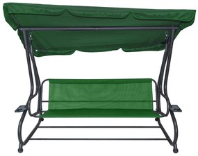 Záhradná hojdačka so strieškou, skladacia 2x1 so vzorom palmových listov