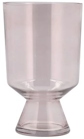 Svetloružová sklenená váza (výška 24 cm) Drum – Villa Collection