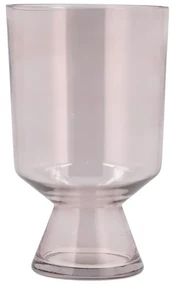 Svetloružová sklenená váza (výška 24 cm) Drum – Villa Collection