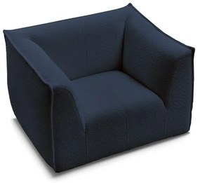 Tmavomodré kreslo z textílie buklé Giorgia – Bobochic Paris