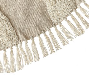 Okrúhly bavlnený koberec ⌀ 140 cm béžový ARTMAK Beliani