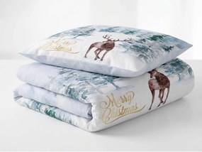 Obliečky z mikrosaténu DEER SEASON biele + obliečka na vankúšik 45 x 45 cm zdarma Rozmer obliečky: 70 x 90 cm | 140 x 200 cm