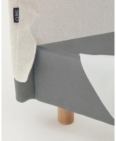 Sivá čalúnená dvojlôžková posteľ bez roštu 180x200 cm Valma – Kave Home