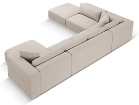 Béžová rohová pohovka do "U", ľavý roh Esther - Milo Casa