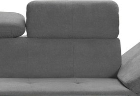 Rohová sedacia súprava Gisele, stredne šedá látka, ľavý roh