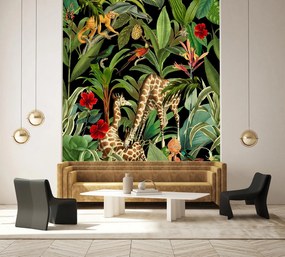 Gario Fototapeta Zvieratá na pozadí zelených listov - Andrea Haase Materiál: Vliesová, Rozmery: 200 x 280 cm