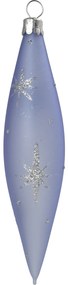 Bella Rose Sklenená vianočná ozdoba Kvapka Svetlomodrá Mat