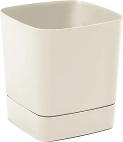 Kvetináč s podstavcom CLIMA 190 x 190 mm, recyklovaný, béžový*81413