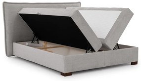 Svetlosivá boxspring posteľ s úložným priestorom 140x200 cm Lysa – Ropez