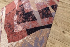 Protišmykový behúň DIGITAL - WEAVES Vlny, béžový / ružový