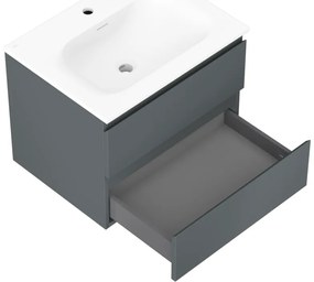 Mexen Orio, kúpeľňová skrinka 60 cm s umývadlom Vela, 2 zásuvky, grafitová matná/biela matná, 91A10-06047-2-BFF66-W23M01