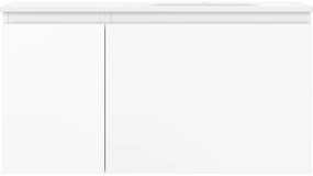 Mexen Orio, kúpeľňová skrinka 90 cm s pravým umývadlom Vela, 1S, 1D, biela matná, 91A13-09047-3-BBFF01-W23P01