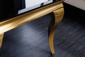 Dizajnový konferenčný stolík Rococo 100 cm čierny / zlatý