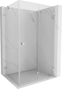 Mexen Lunar-F, 1-krídlový sprchový kút so skladacími dverami, pravý, 100 x 70 cm, 8mm číre sklo, chrómový profil, 836-100-070-01-00-P
