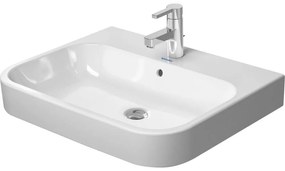 DURAVIT Happy D.2 umývadlo do nábytku s otvorom, s prepadom, spodná strana brúsená, 650 x 505 mm, biela, s povrchom WonderGliss, 23186500271