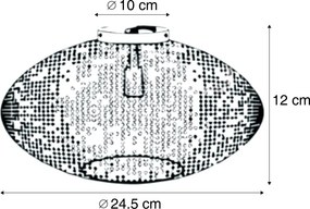 Orientálne stropné svietidlo čierne so zlatom 25 cm - Radiance