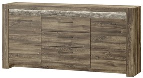 Komoda Belveder 46 178 cm s LED osvětlením dub Stirling