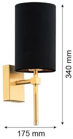 Argon 8035 - Nástenná lampa ABRUZZO 1xE14/7W/230V mosadz/čierna