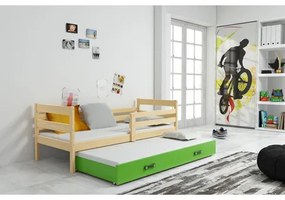Detská posteľ s výsuvnou posteľou ERYK 200x90 cm Zelená Borovica
