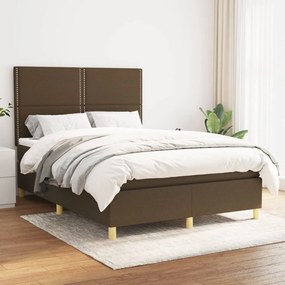 Boxspring posteľ s matracom tmavohnedá 140x190 cm látka 3142252