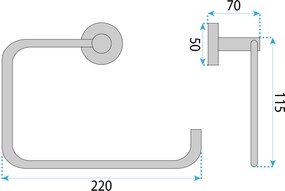 Rea Leo, vešiak na uterák, čierna matná, REA-88085