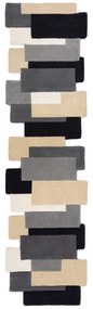 Flair Rugs koberce Behúň Abstract Collage Monochrome - 60x230 cm
