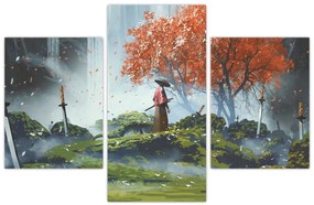 Obraz - Ilustrácie záhrady mečov (90x60 cm)