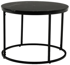 Konferenčný stolík, čierny mramor/čierny kov, GAGIN