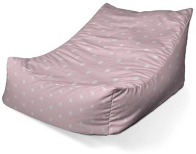 Sablio Sedací vak Lounge Biele bodky na ružovej - 120 x 100 x 80 cm
