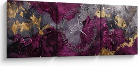 Obraz - Textúrovanie abstrakcie (s hodinami) (90x30 cm)