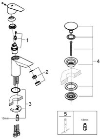 GROHE 24199001 - Umývadlová batéria START EDGE DN 15 lesklý chróm